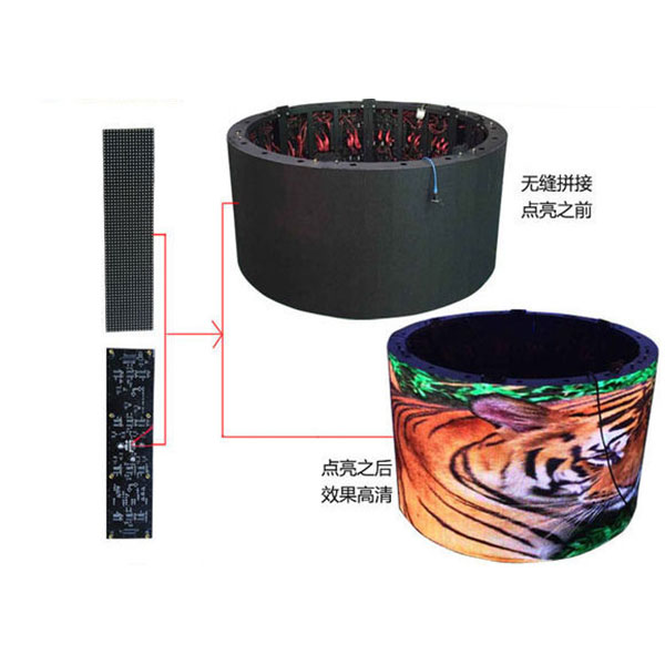 P4 indoor high-definition cylindrical flexible LED irregular screen